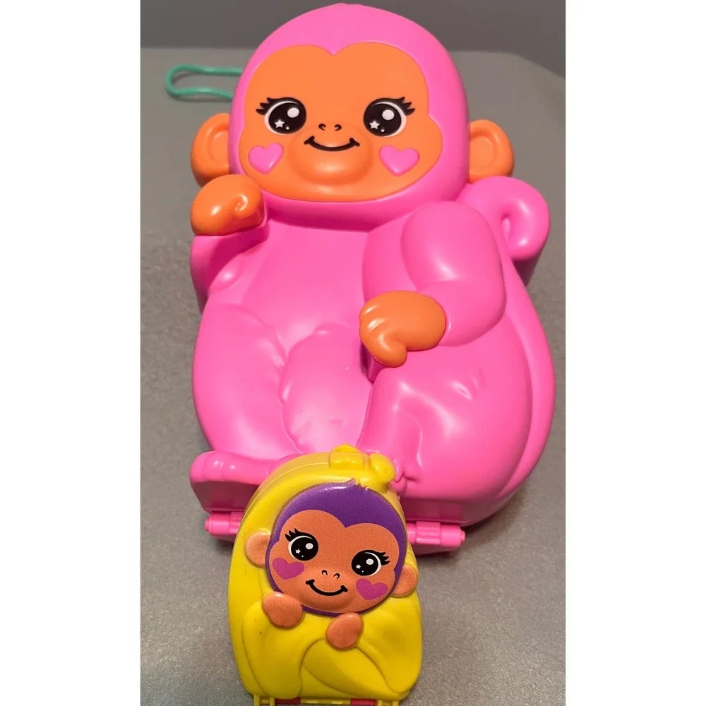 Mattel Polly Pocket Adventures in Rio 2 in 1 Momma Monkey & Baby Detachable-READ